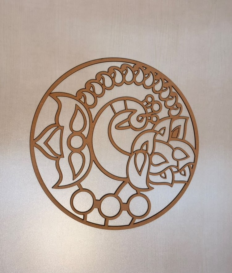 Circular Peacock Wooden Wall Art
